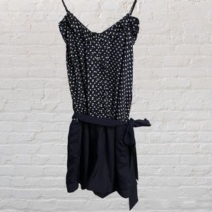 Express Romper with Polka Dot and Hearts Pattern